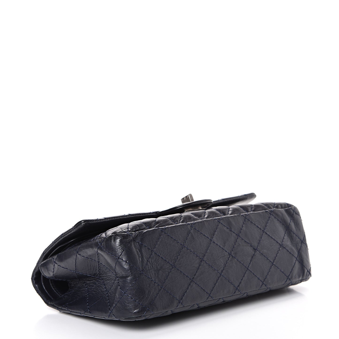 Aged Calfskin Quilted 2.55 Reissue 225 Flap Navy Blue