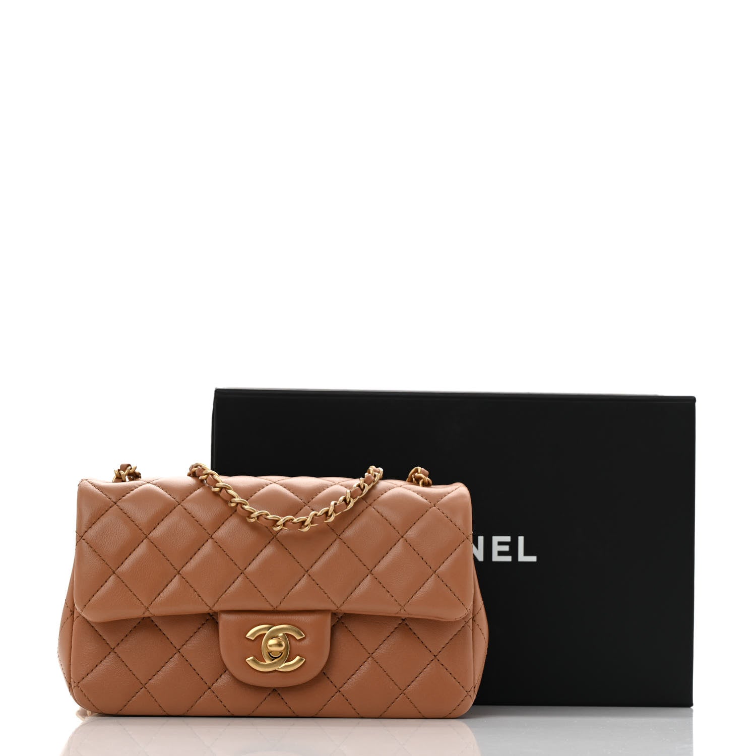 Chanel Lambskin Quilted Mini Rectangular Pearl Crush Flap Brown 11 of 11