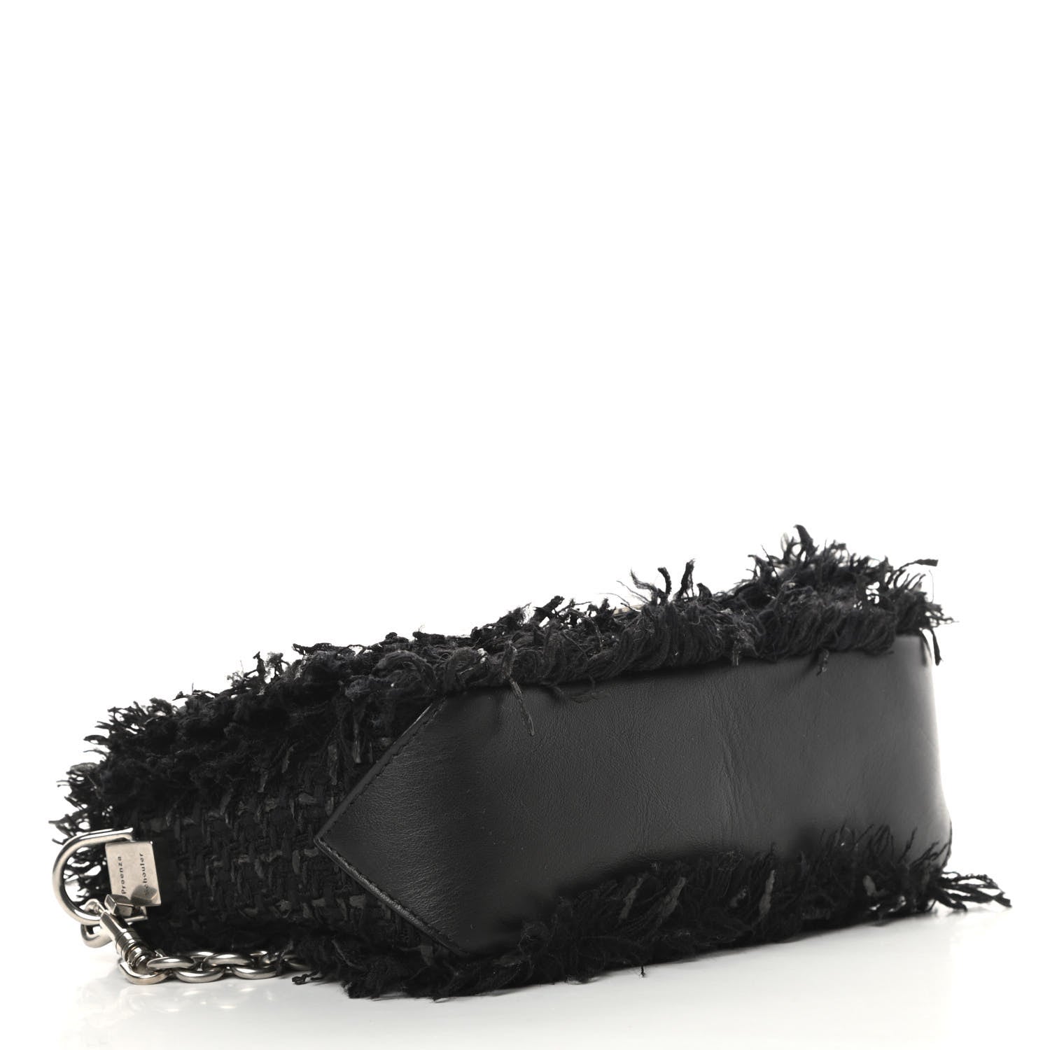 Proenza Schouler Tweed Frayed Extra Small Courier Shoulder Bag Black 4 of 10