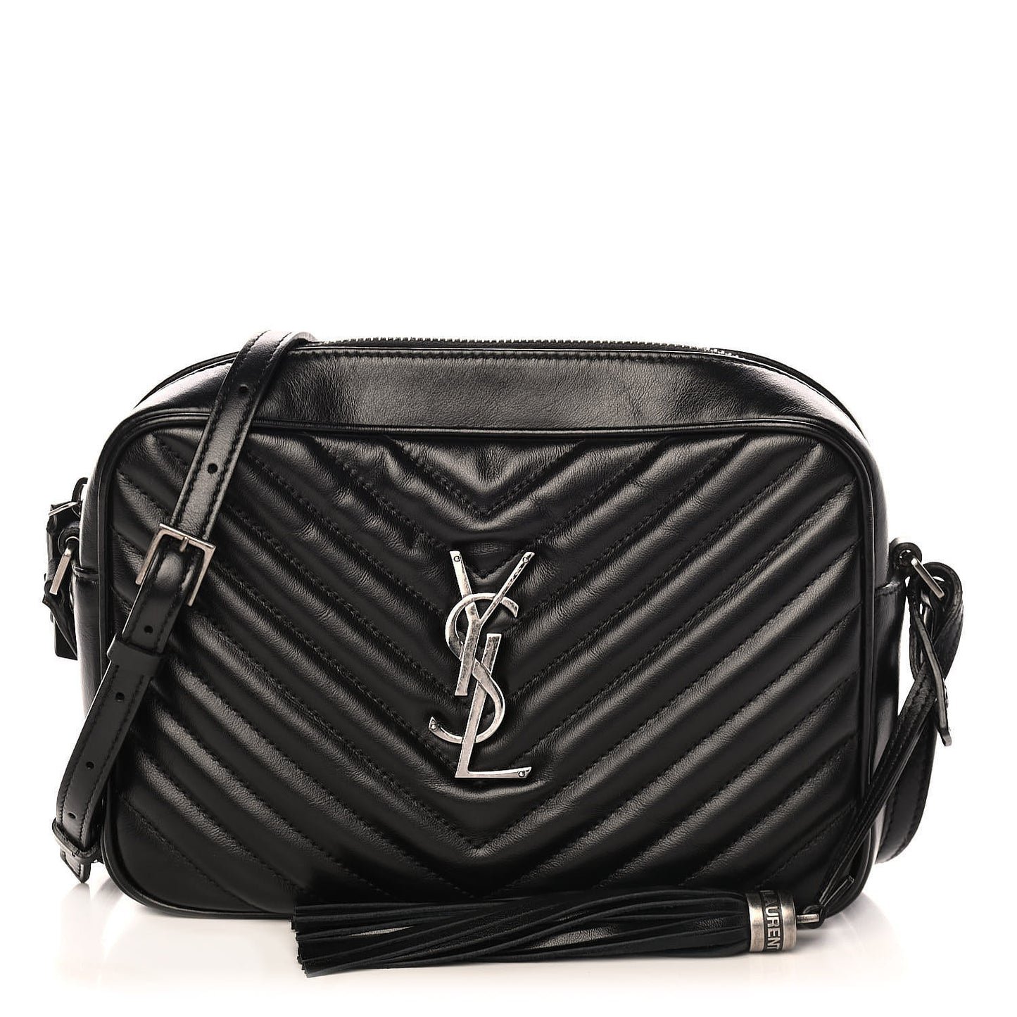 Calfskin Matelasse Monogram Lou Camera Bag Black