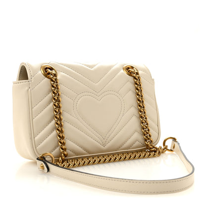 Gucci Calfskin Matelasse Mini GG Marmont Shoulder Bag White 3 of 14