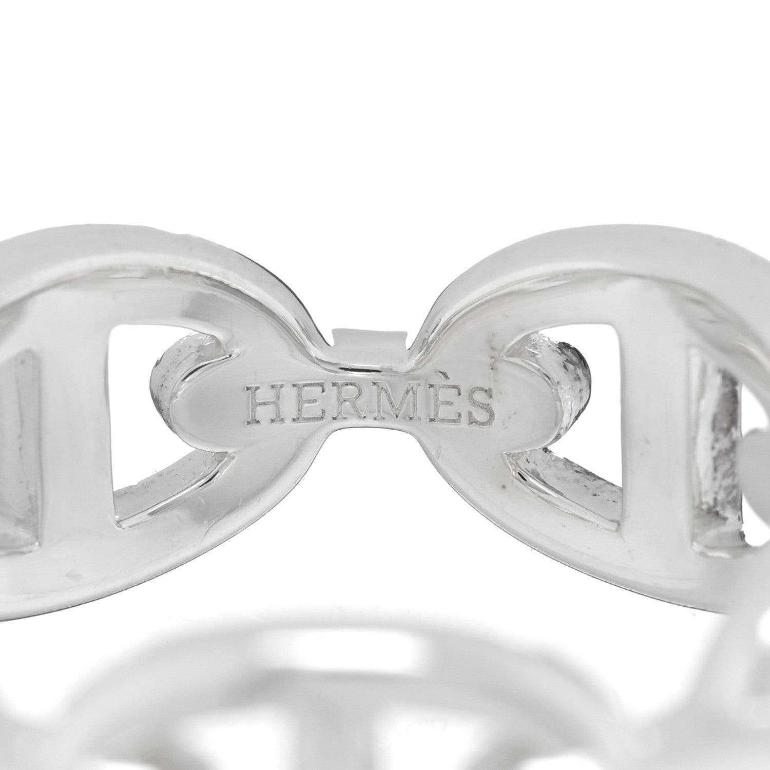 Hermes Sterling Silver PM Chaine d'Ancre Enchainee Band Ring 56 7.5 4 of 5