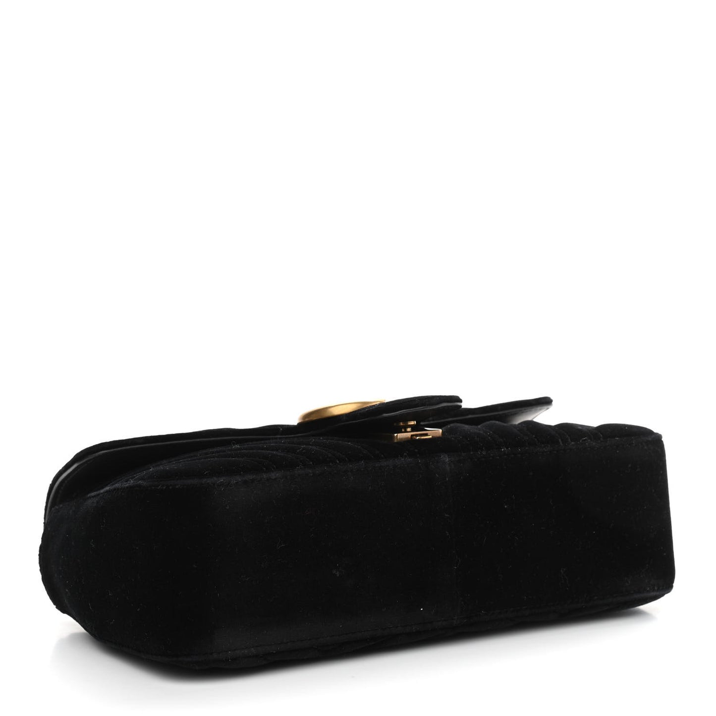 Velvet Matelasse Small GG Marmont Shoulder Bag Black