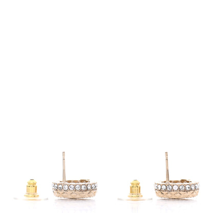 Chanel Crystal CC Round Earrings Gold 3 of 5
