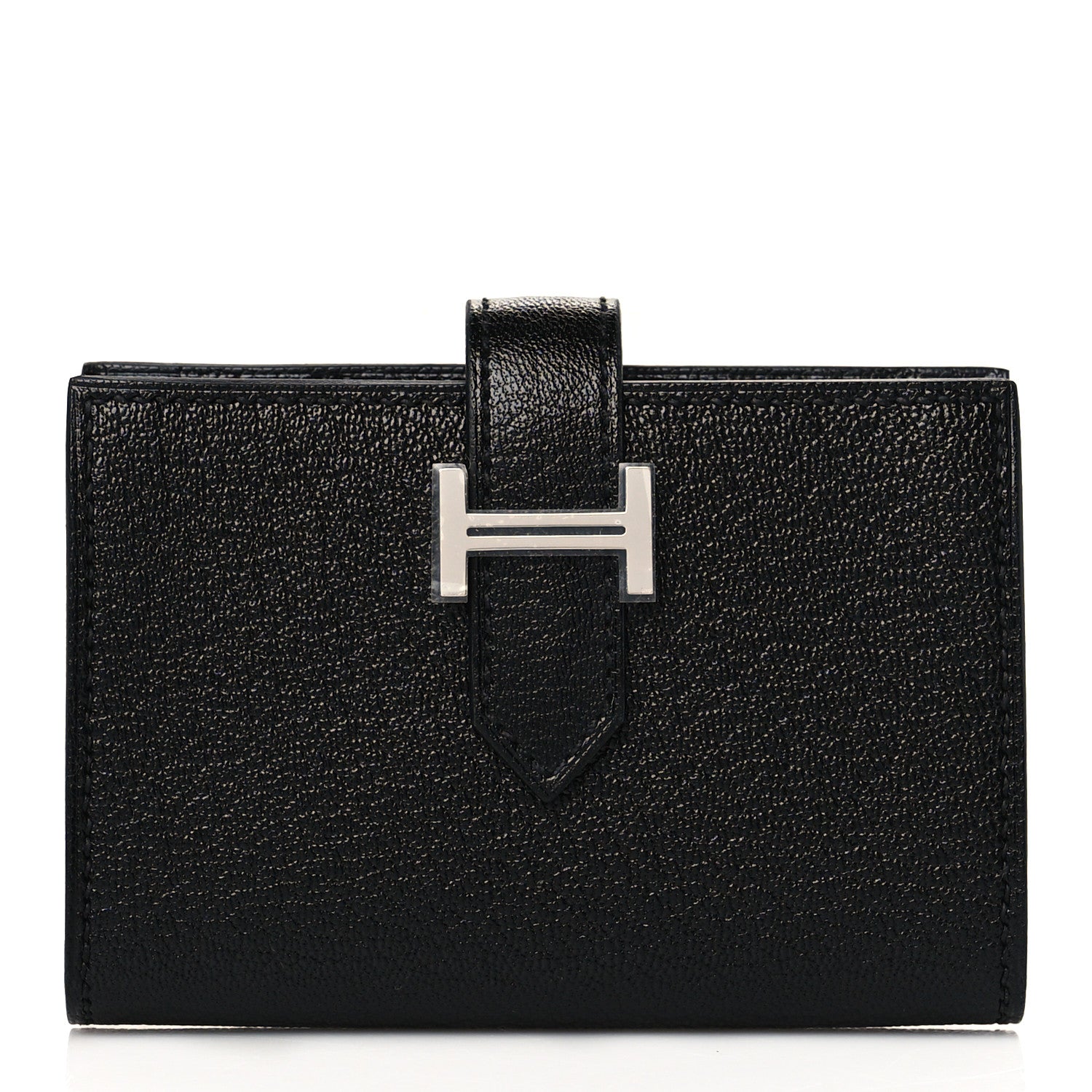 Hermes Chevre Mysore Mini Bearn Wallet Black 1 of 9