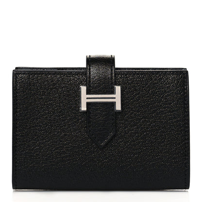 Hermes Chevre Mysore Mini Bearn Wallet Black 1 of 9