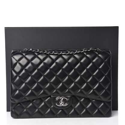 Chanel Lambskin Quilted Maxi Double Flap Black 12 of 12