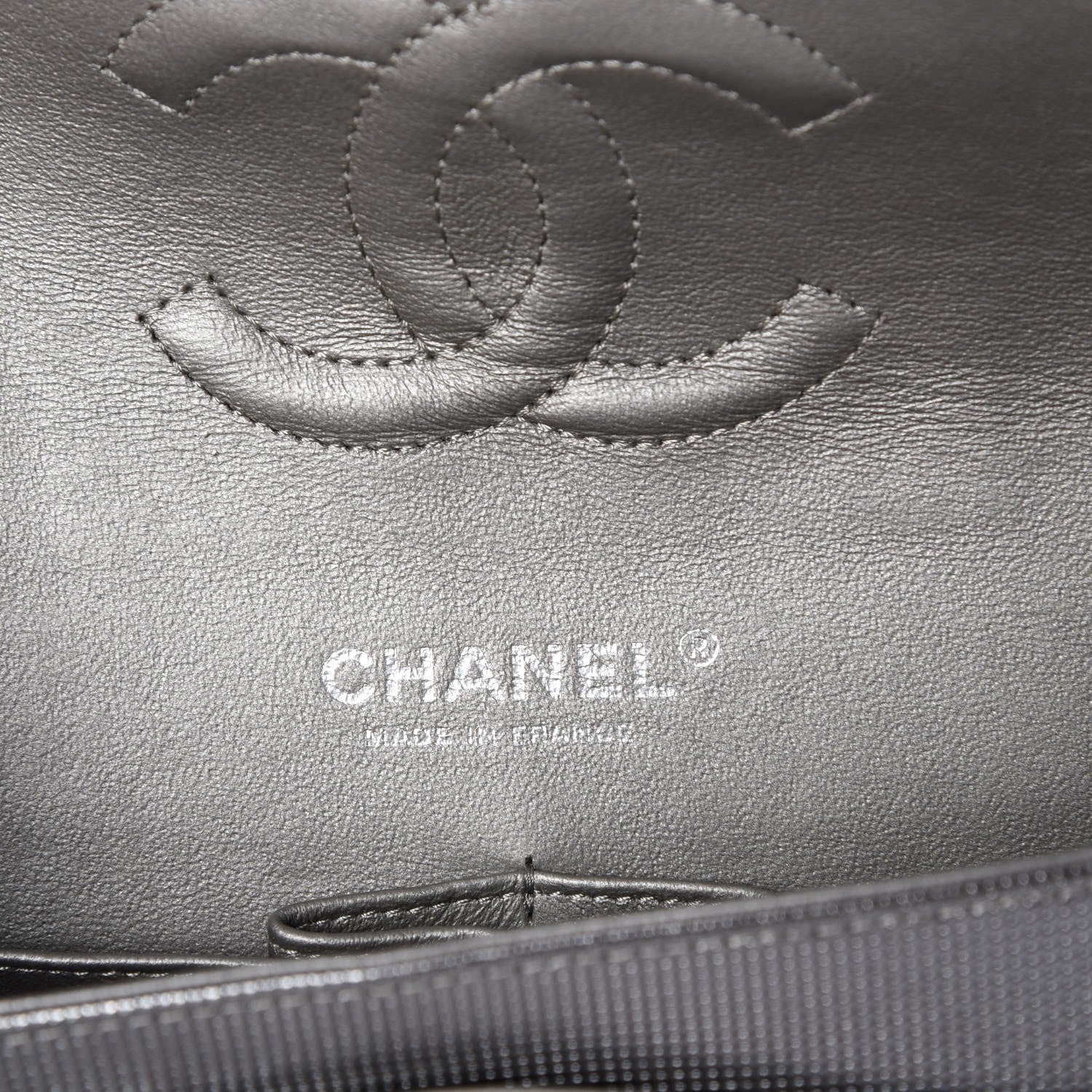 Chanel Calfskin Metallic Pixel Effect Medium Double Flap Silver 7 of 9