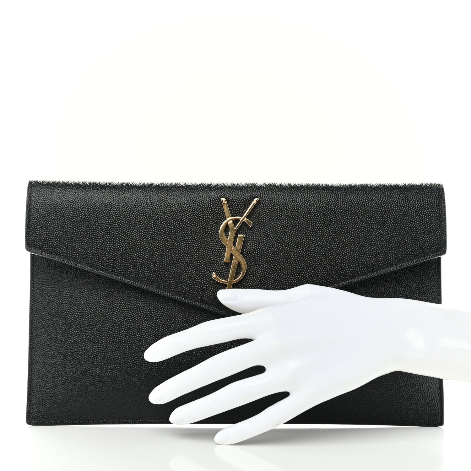 Saint Laurent Grain De Poudre Uptown Pouch Black 2 of 7