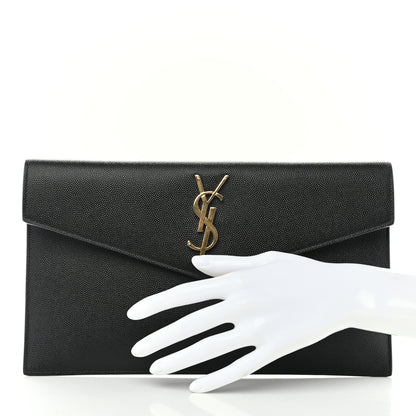 Saint Laurent Grain De Poudre Uptown Pouch Black 2 of 7