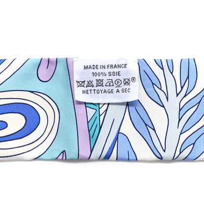Hermes Silk Le Jardin de la Maharani Twilly Bleu Glacier Turquoise 3 of 5