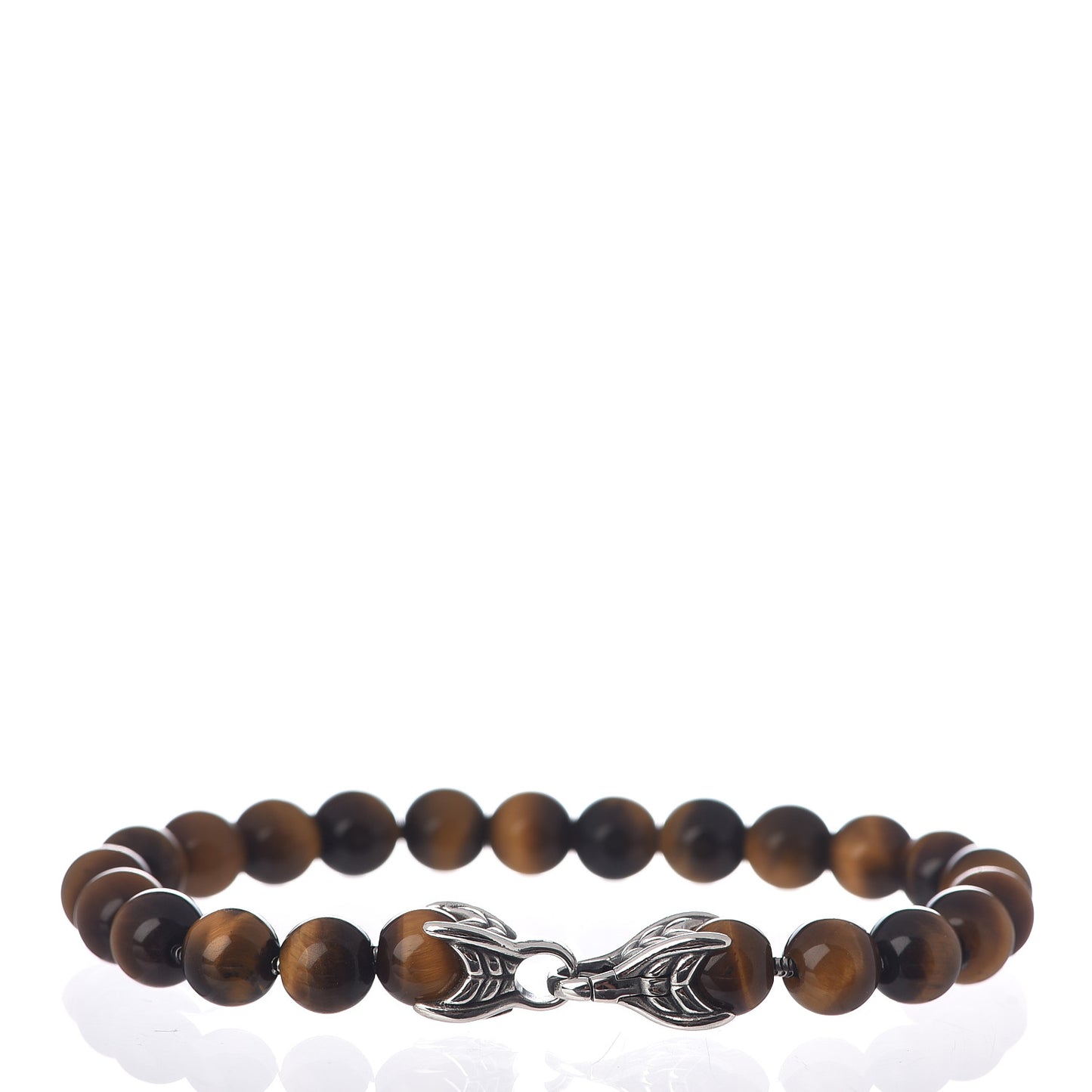 Sterling Silver Tiger's Eye 8mm Spiritual Beads Bracelet