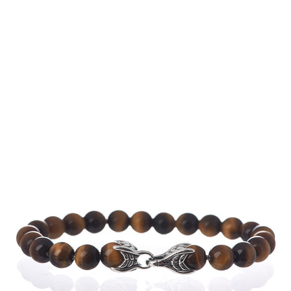David Yurman Sterling Silver Tiger's Eye 8mm Spiritual Beads Bracelet 3 of 4
