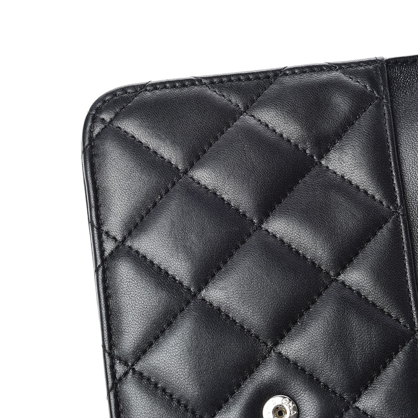 Lambskin Quilted Wallet On Chain WOC Black