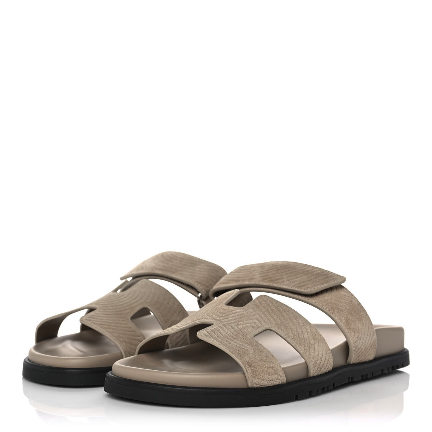 Suede Goatskin Chaine d'Ancre Womens Chypre Sandals 37 Beige Sable