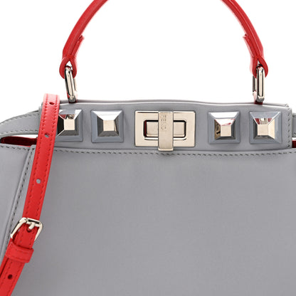 Fendi Nappa Studded Mini Peekaboo Iconic Satchel Grey Multicolor 7 of 11