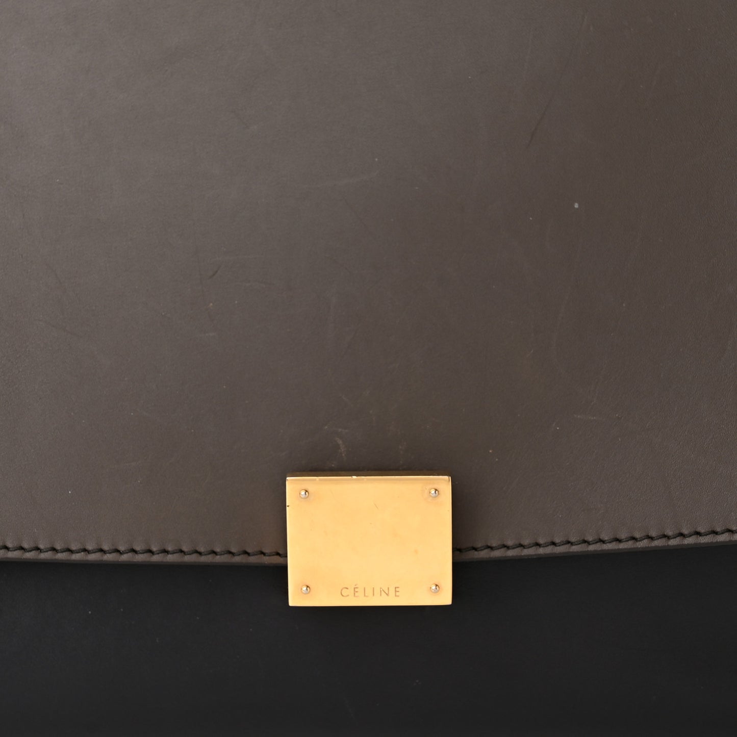 Smooth Calfskin Medium Tri-Color Trapeze Anthracite