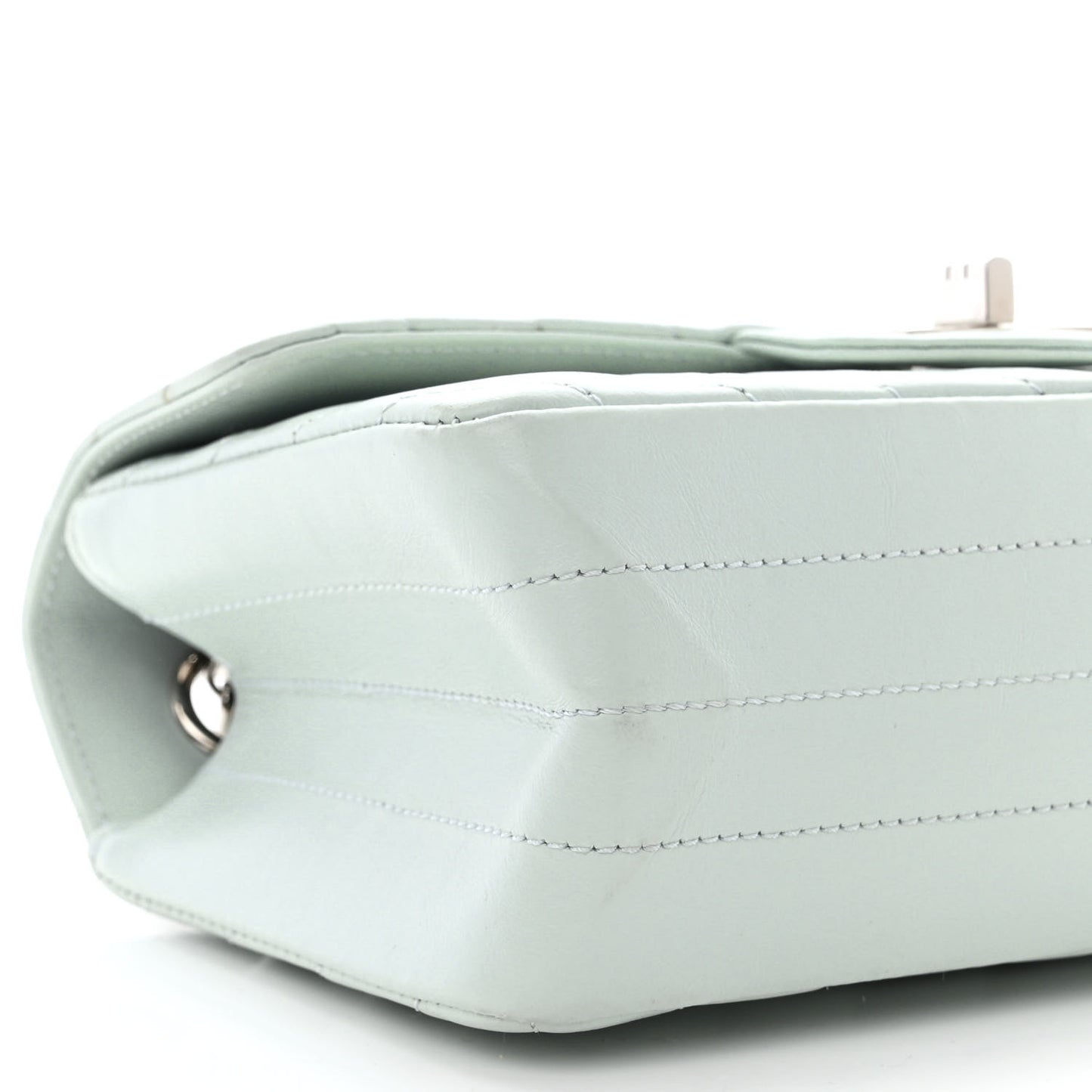 Aged Calfskin Chevron Quilted 2.55 Reissue Mini Flap Light Blue