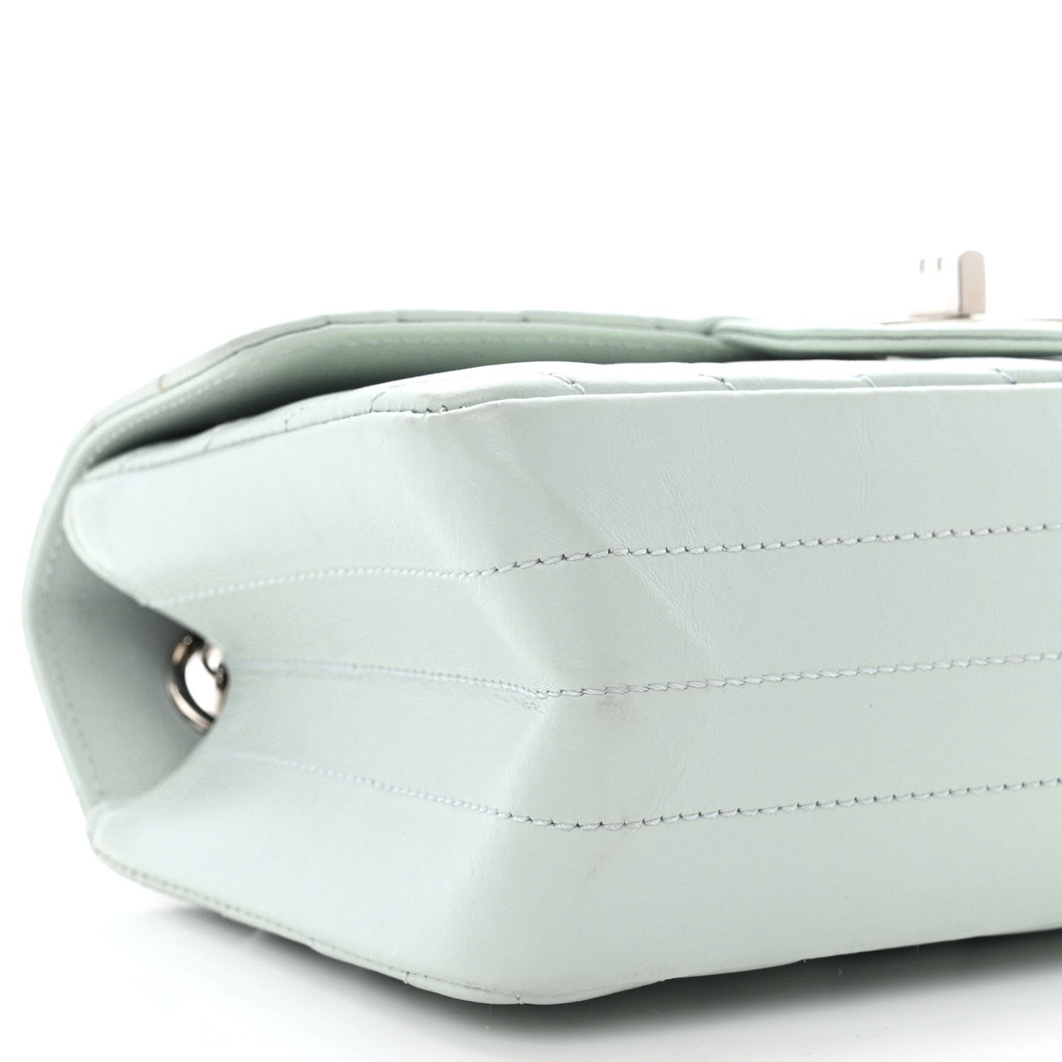 Chanel Aged Calfskin Chevron Quilted 2.55 Reissue Mini Flap Light Blue 9 of 11