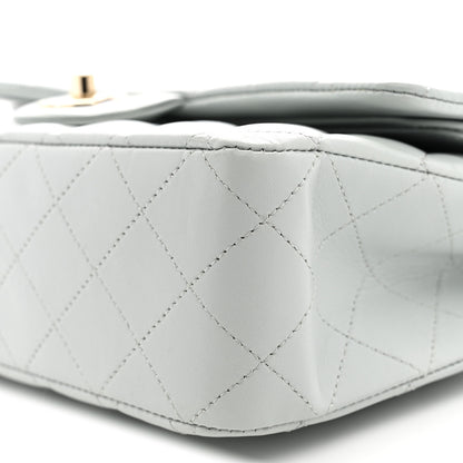 Chanel Lambskin Quilted Medium Double Flap Light Blue 10 of 12