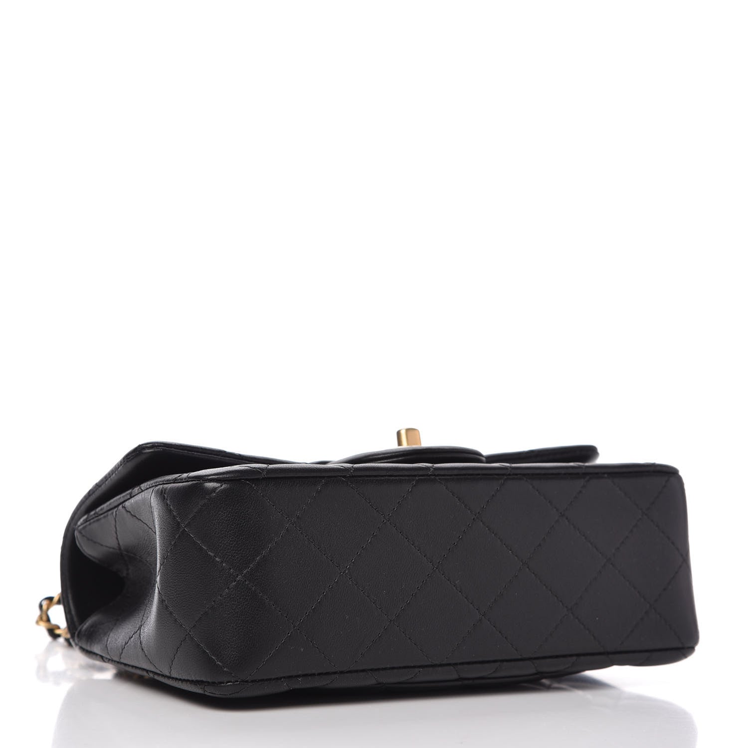Chanel Lambskin Quilted Mini Top Handle Rectangular Flap Black 4 of 12