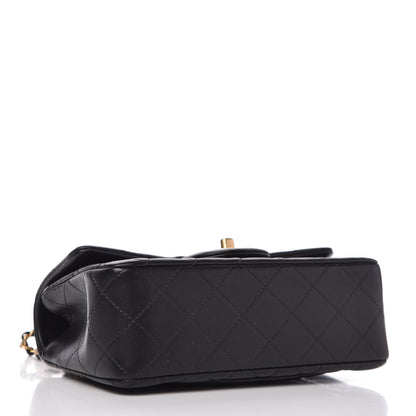 Chanel Lambskin Quilted Mini Top Handle Rectangular Flap Black 4 of 12
