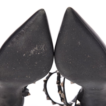 Valentino Garavani Nappa Rockstud Ankle Strap Low Heel Pumps 36 Black 10 of 14