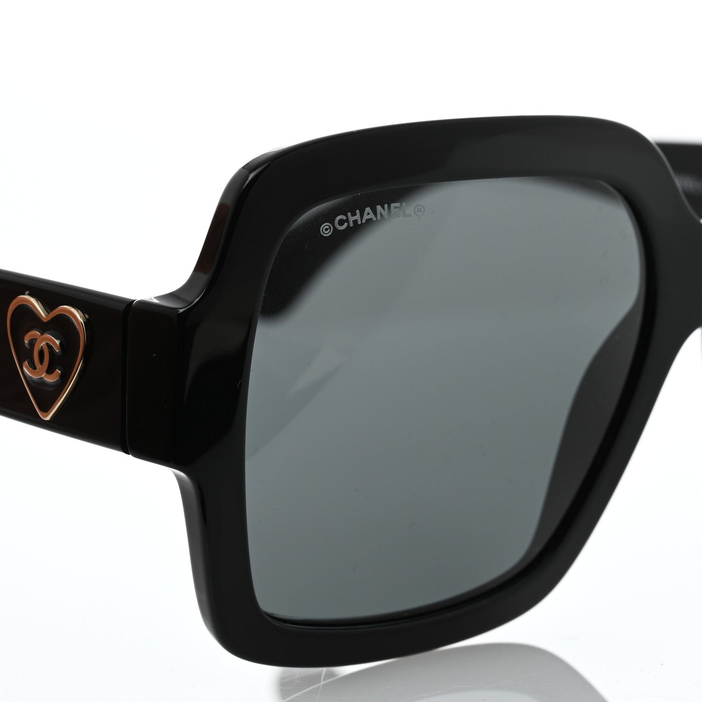 Acetate Square Heart Sunglasses 5479 Black