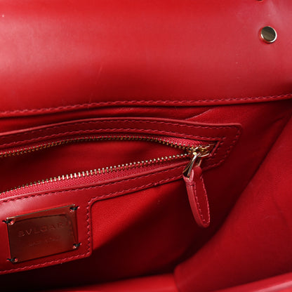 Bulgari Quilted Nappa Smooth Calfskin Serpenti Forever Diamond Blast Shoulder Bag Red 6 of 9