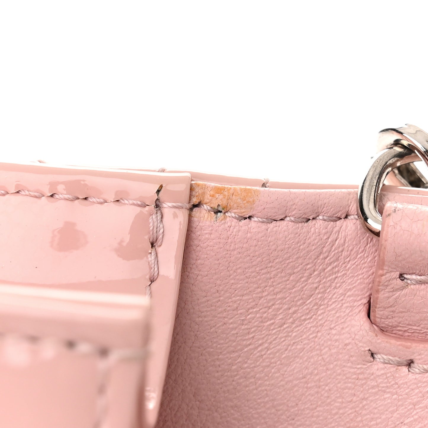 Patent Cannage Lady Dior Chain Wallet Rose Clair