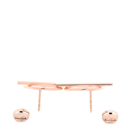 Hermes 18K Rose Gold MM Echappee Earrings 3 of 6