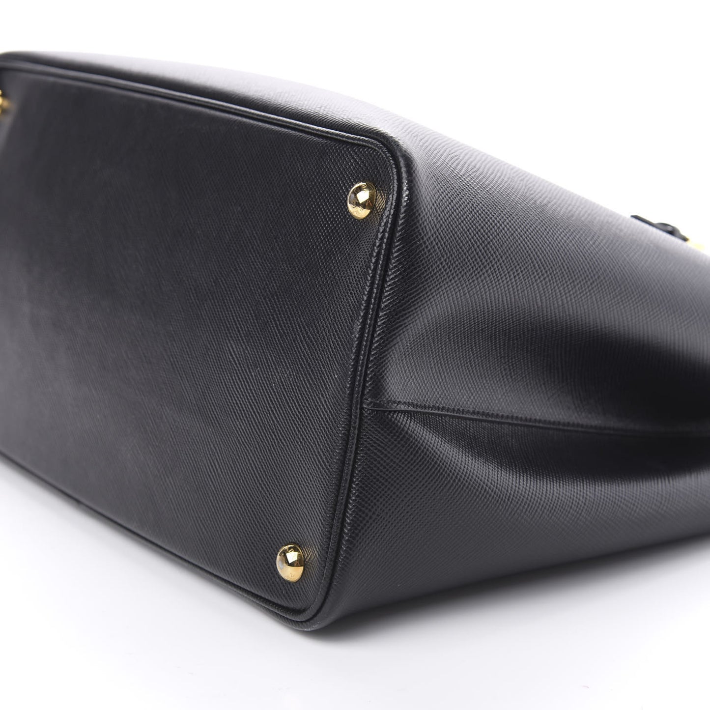 Saffiano Cuir Medium Double Bag Black Fuoco