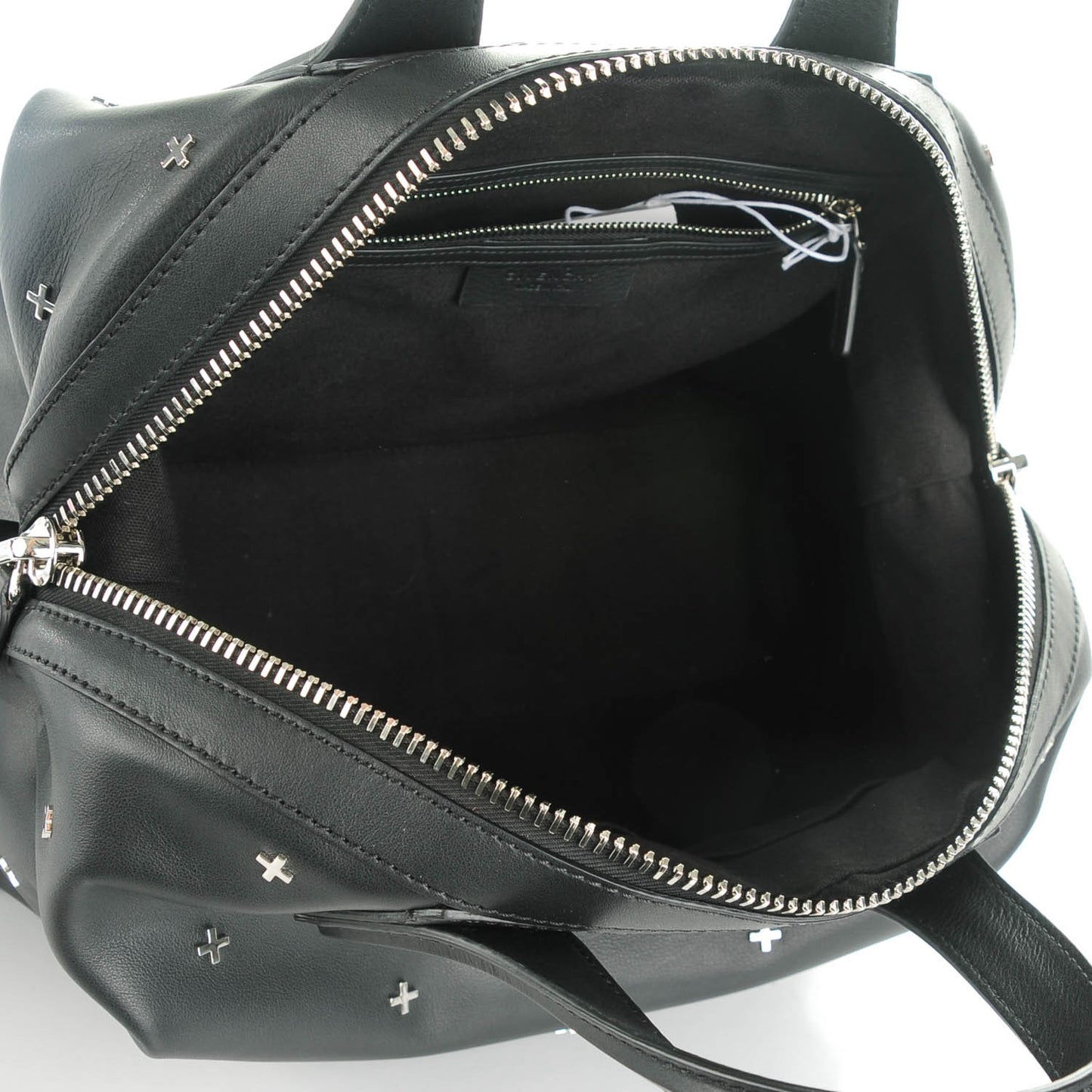 Waxy Grained Calfskin Cross Embellished Medium Nightingale Black