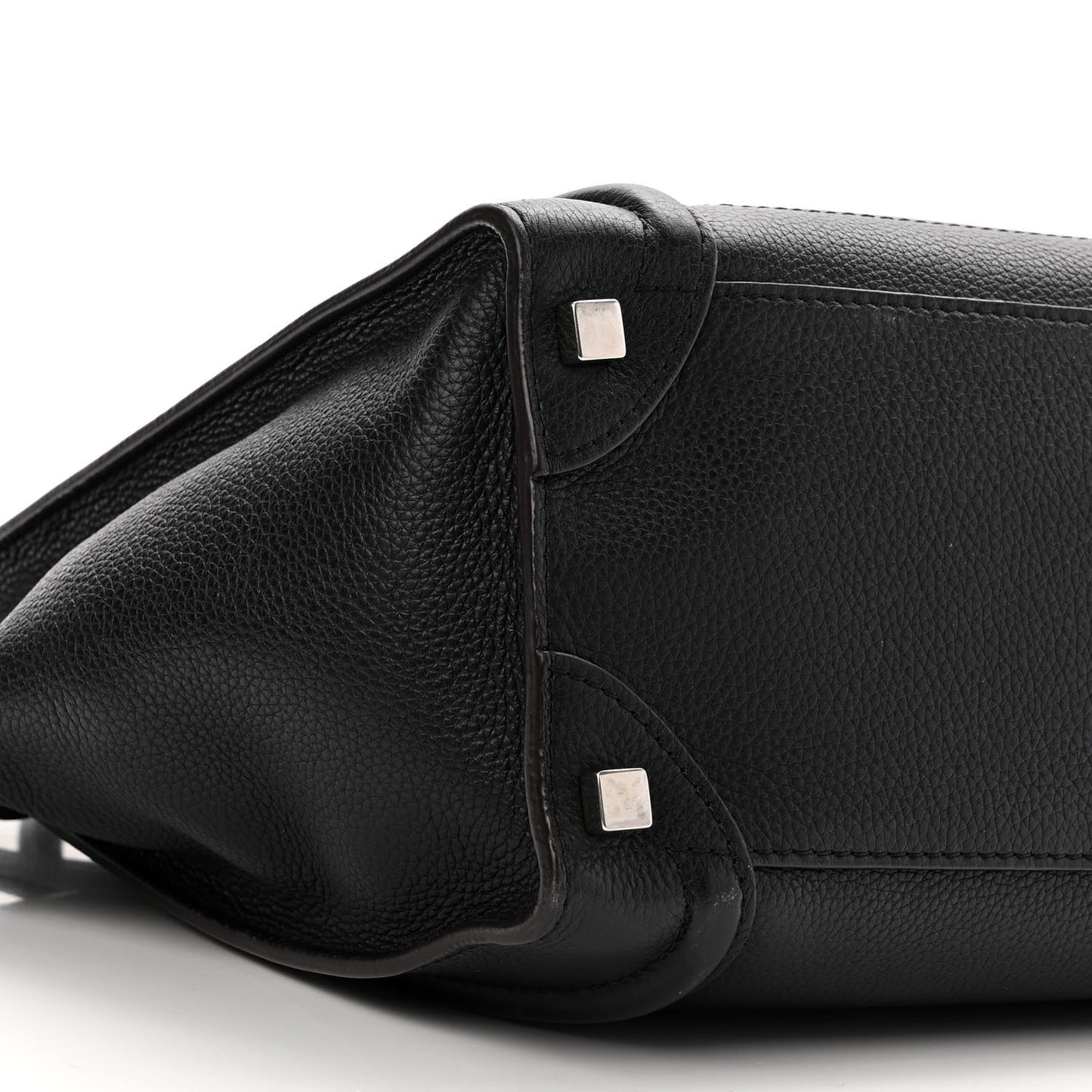 Drummed Calfskin Micro Luggage Black