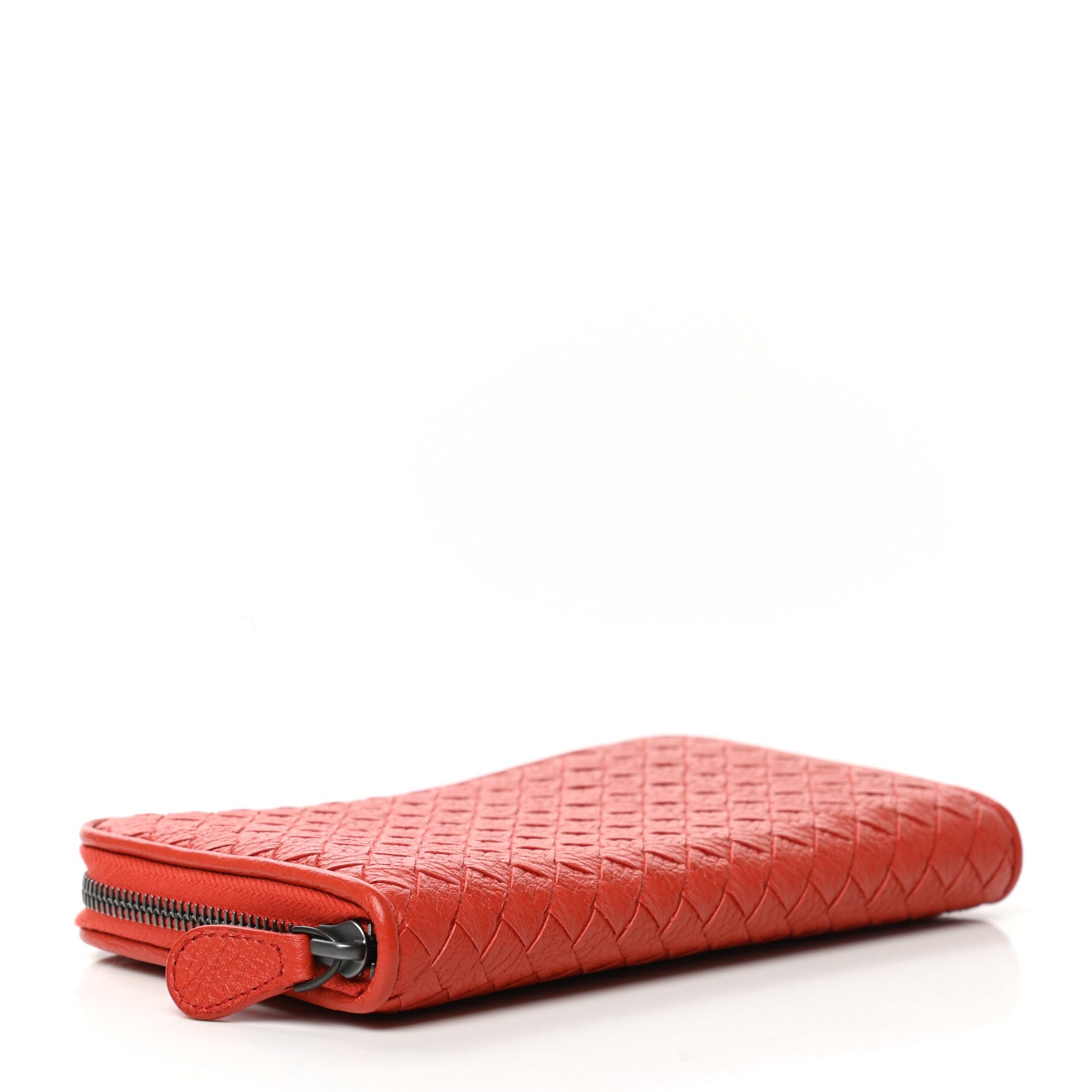 Bottega Veneta Goatskin Intrecciato Zip Around Wallet Orange 4 of 11