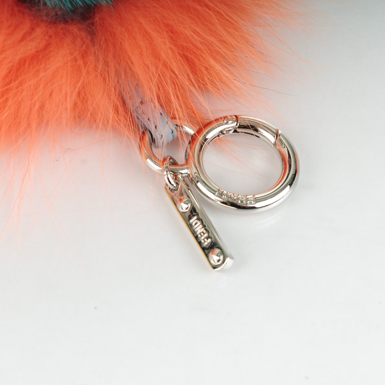 Fendi Fox Mink Rabbit Fur Vitello Dolce Mini Monster Bag Bug Charm Flamingo Multicolor 3 of 4