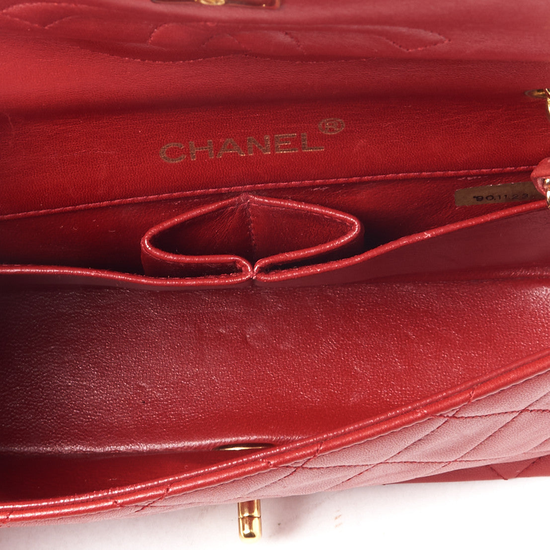 Lambskin Quilted Mini Flap Red