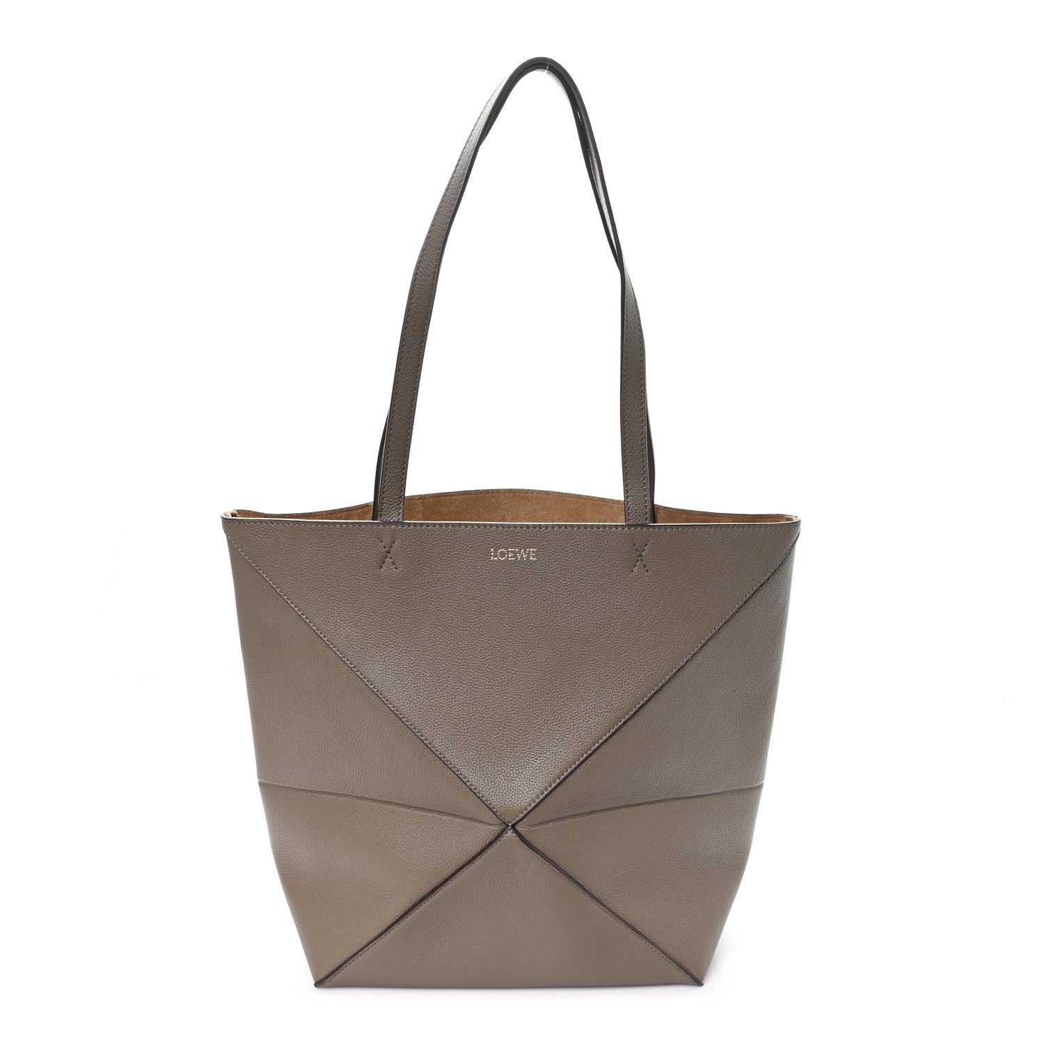Loewe Shiny Calfskin Medium Puzzle Fold Tote Sand 1 of 9