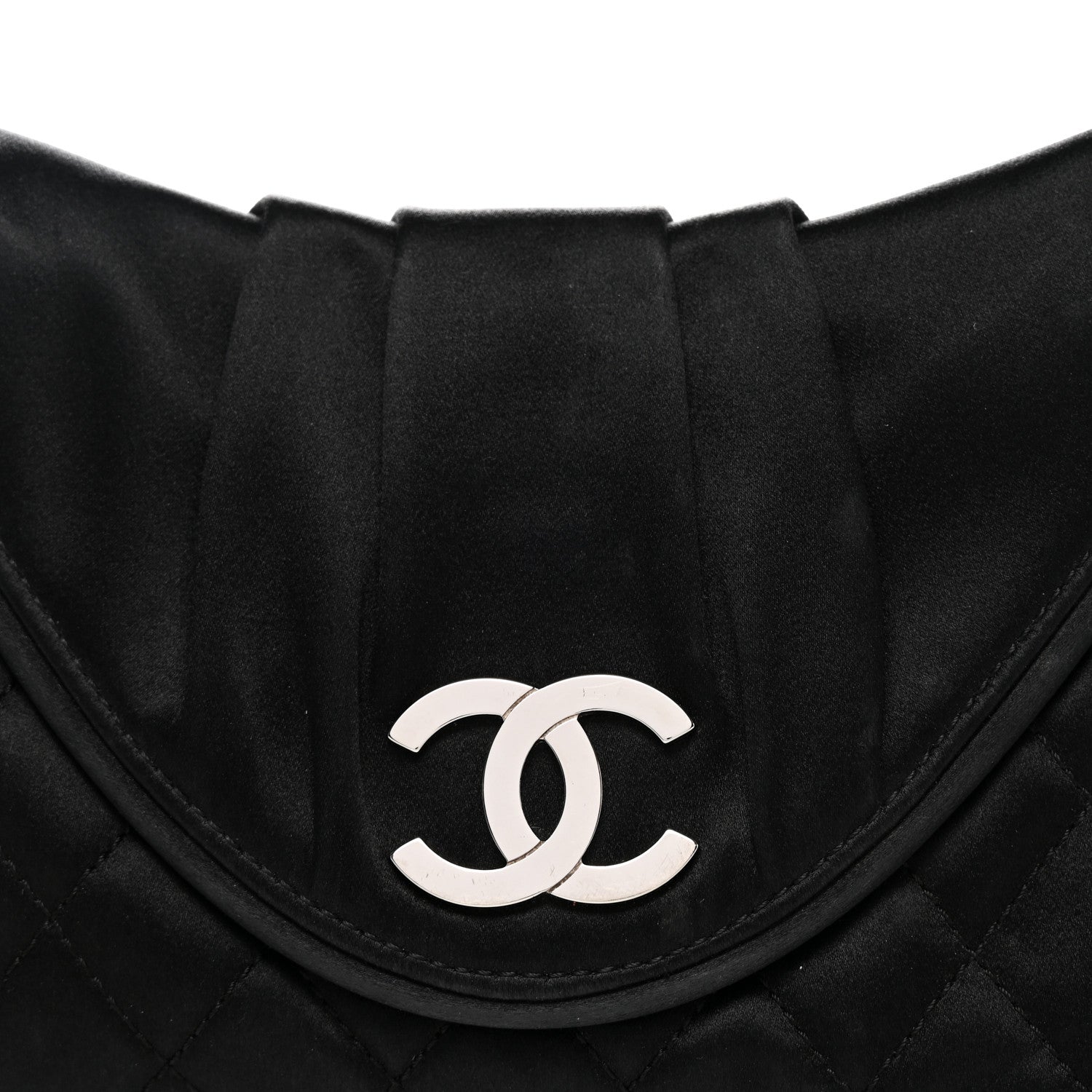 Chanel Satin Quilted Flap Clutch Black 8 of 8
