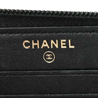 Chanel Glazed Calfskin Quilted Small Boy Zip Around Wallet Black 7 of 12