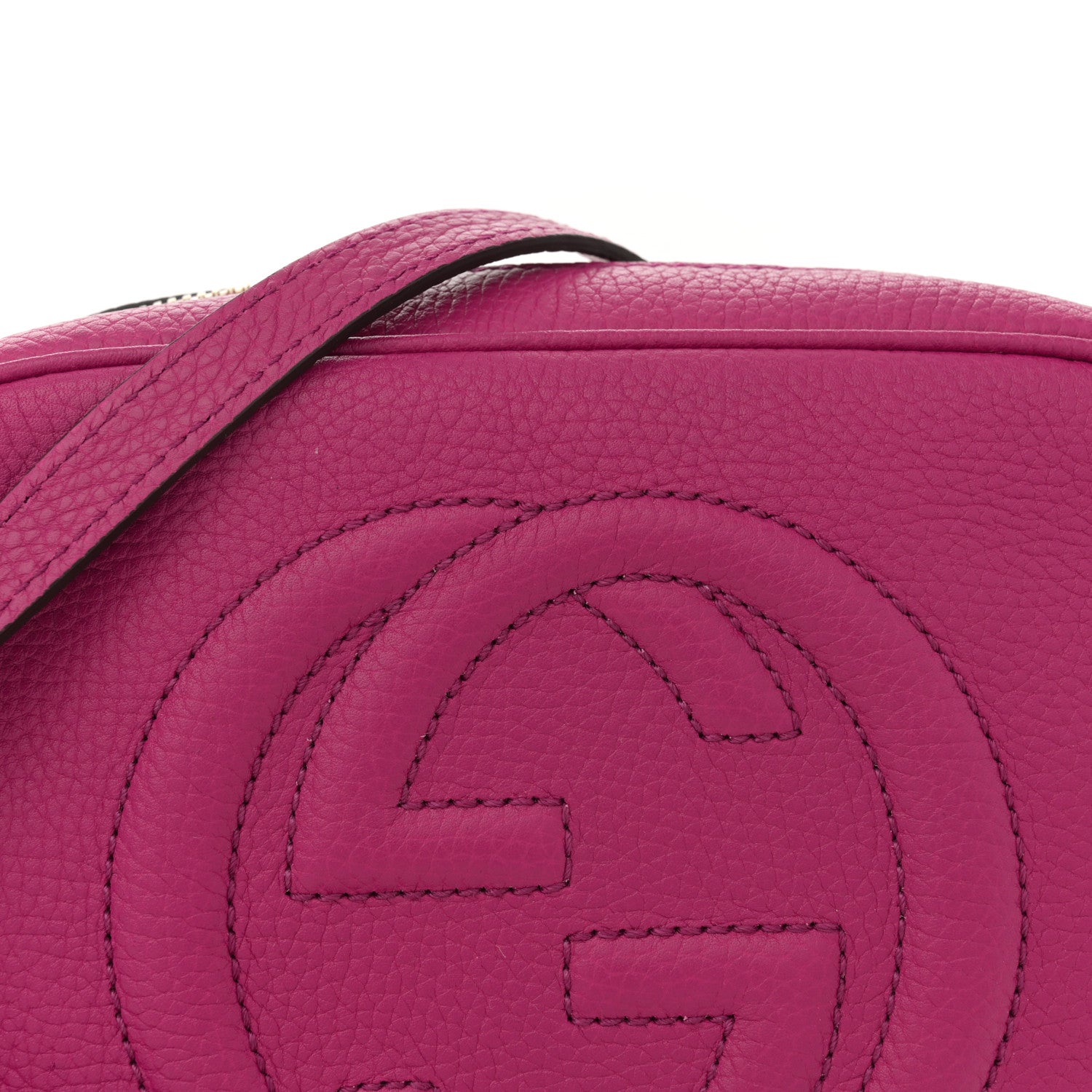 Gucci Pebbled Calfskin Small Soho Disco Bag Bright Bouganville 8 of 10