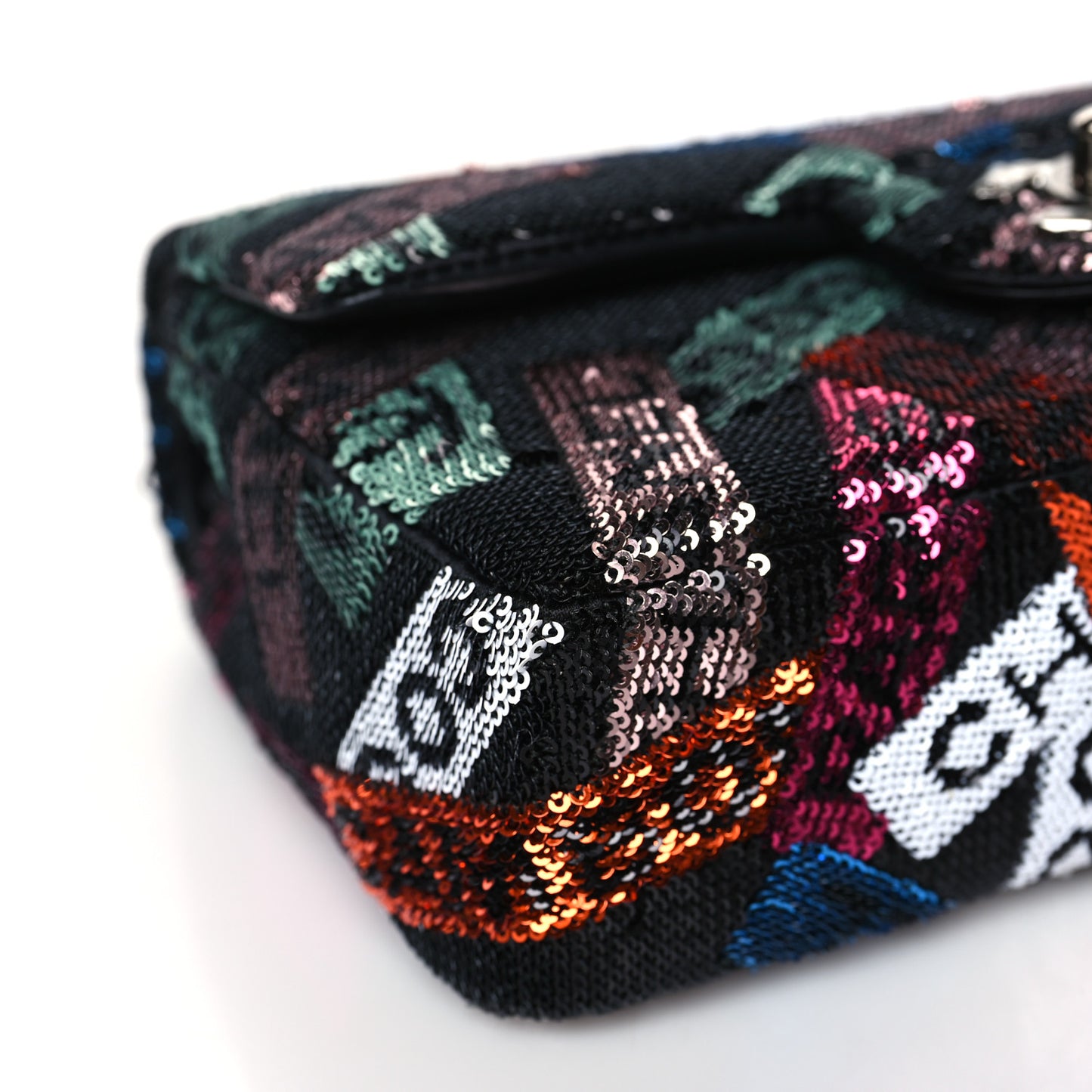 Sequin Logo Small Flap Ruthenium Multicolor