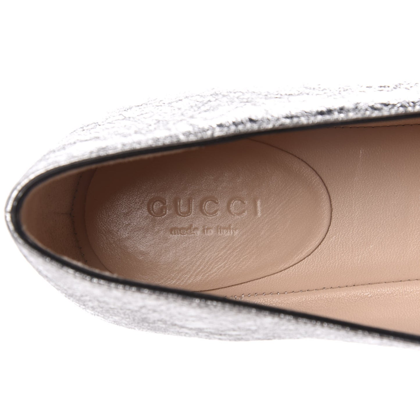 Galassia GG Marmont Fringe Flats 38.5 Argento