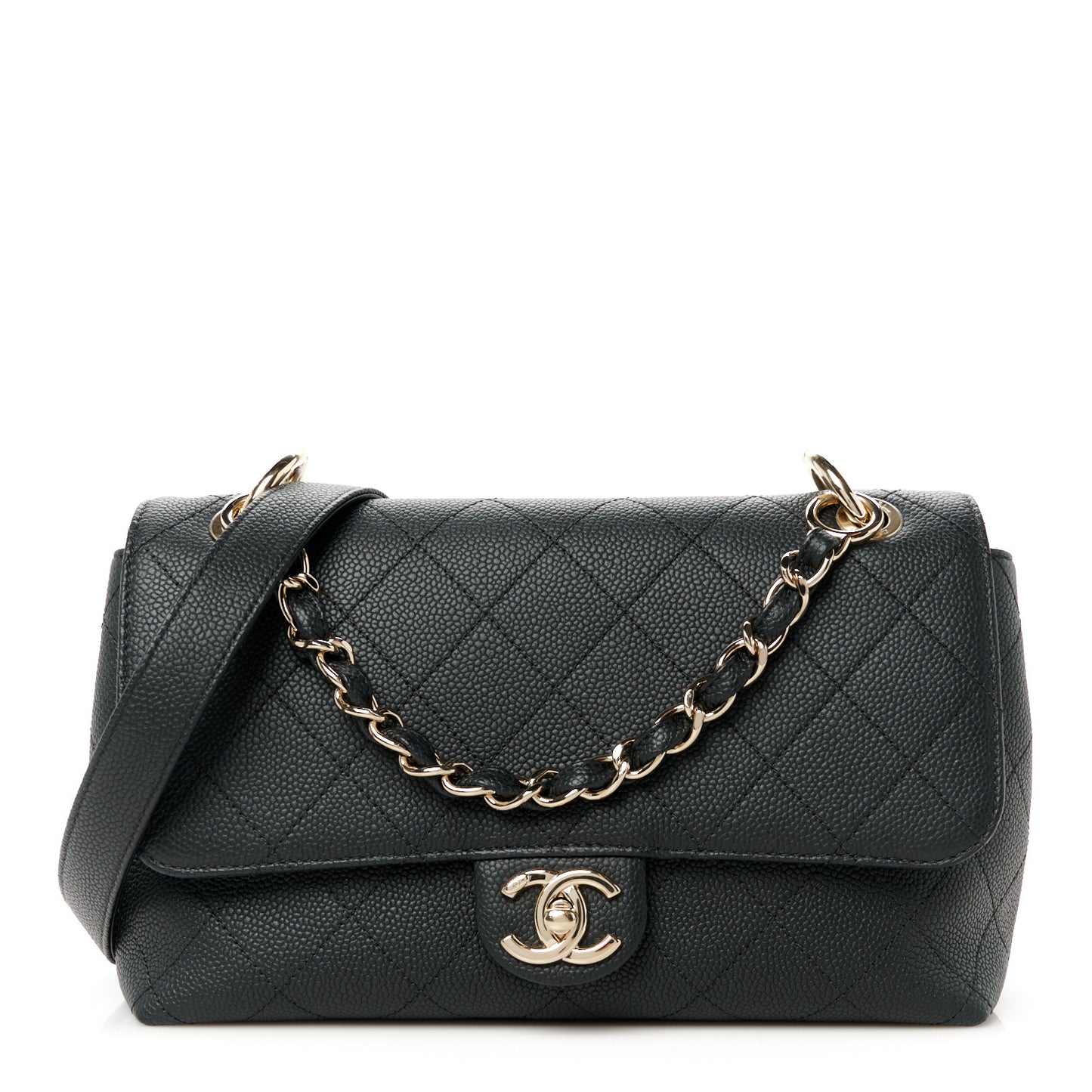 Caviar Quilted City Walk Flap Black