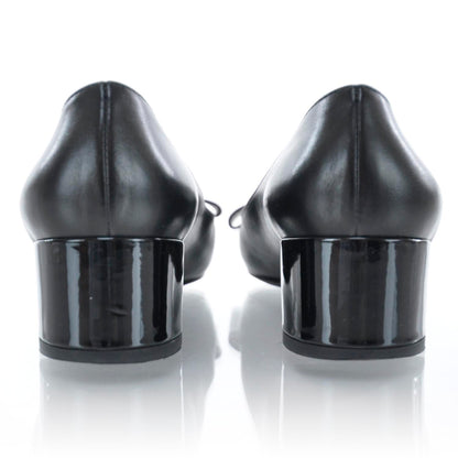 Louis Vuitton Leather Large Bow Heels 36 Black 3 of 8