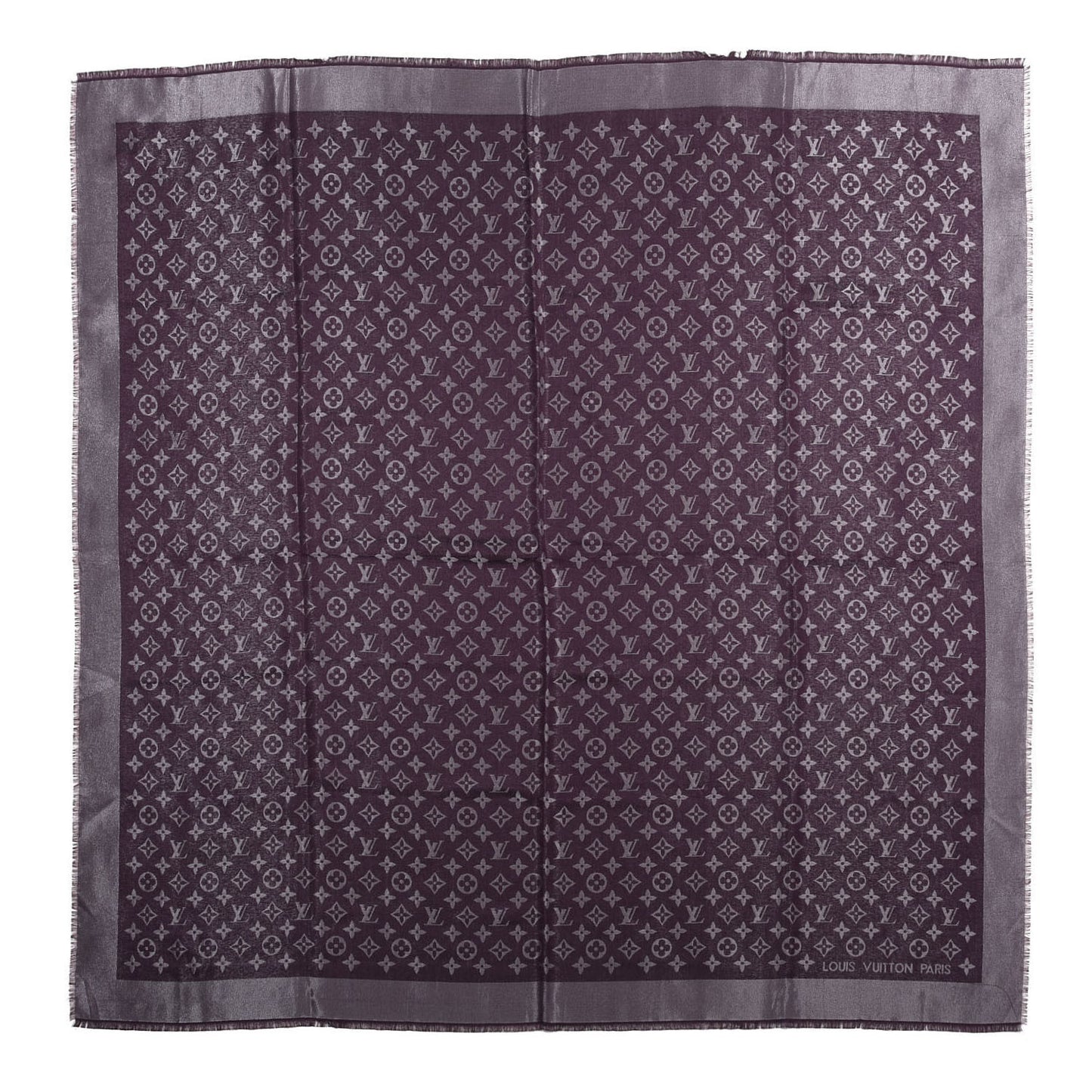 Silk Lurex Wool Monogram Shine Shawl Amarante