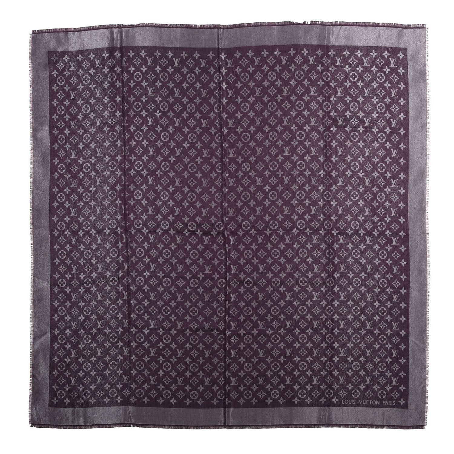 Louis Vuitton Silk Lurex Wool Monogram Shine Shawl Amarante 1 of 4