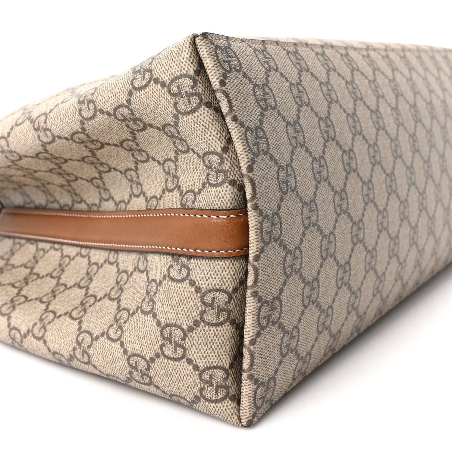 Gucci GG Supreme Monogram Emblem Large Tote Bag Beige Dark Brown 9 of 10