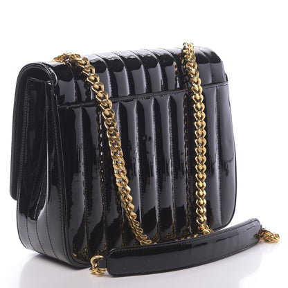 Saint Laurent Patent Matelasse Monogram Large Vicky Chain Bag Black 3 of 10
