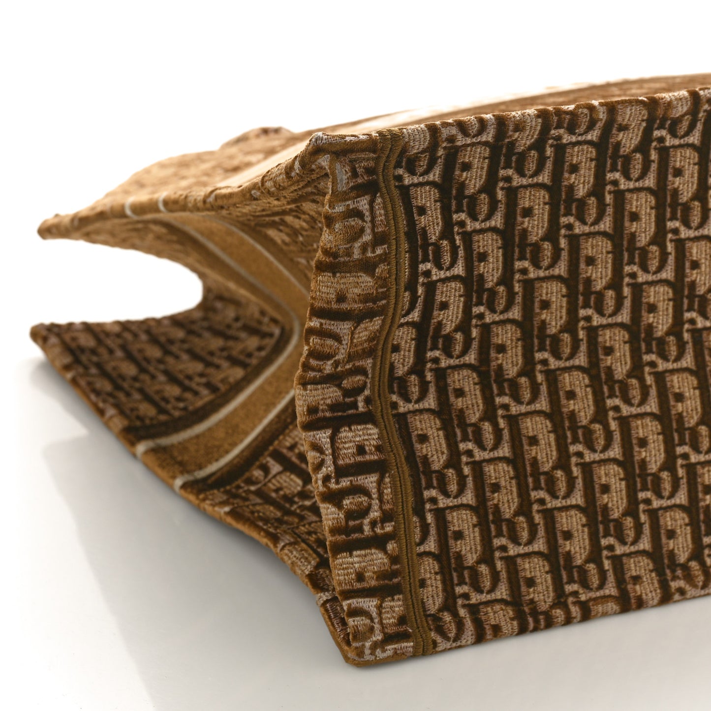 Oblique Velvet Large Book Tote Brown Multicolor